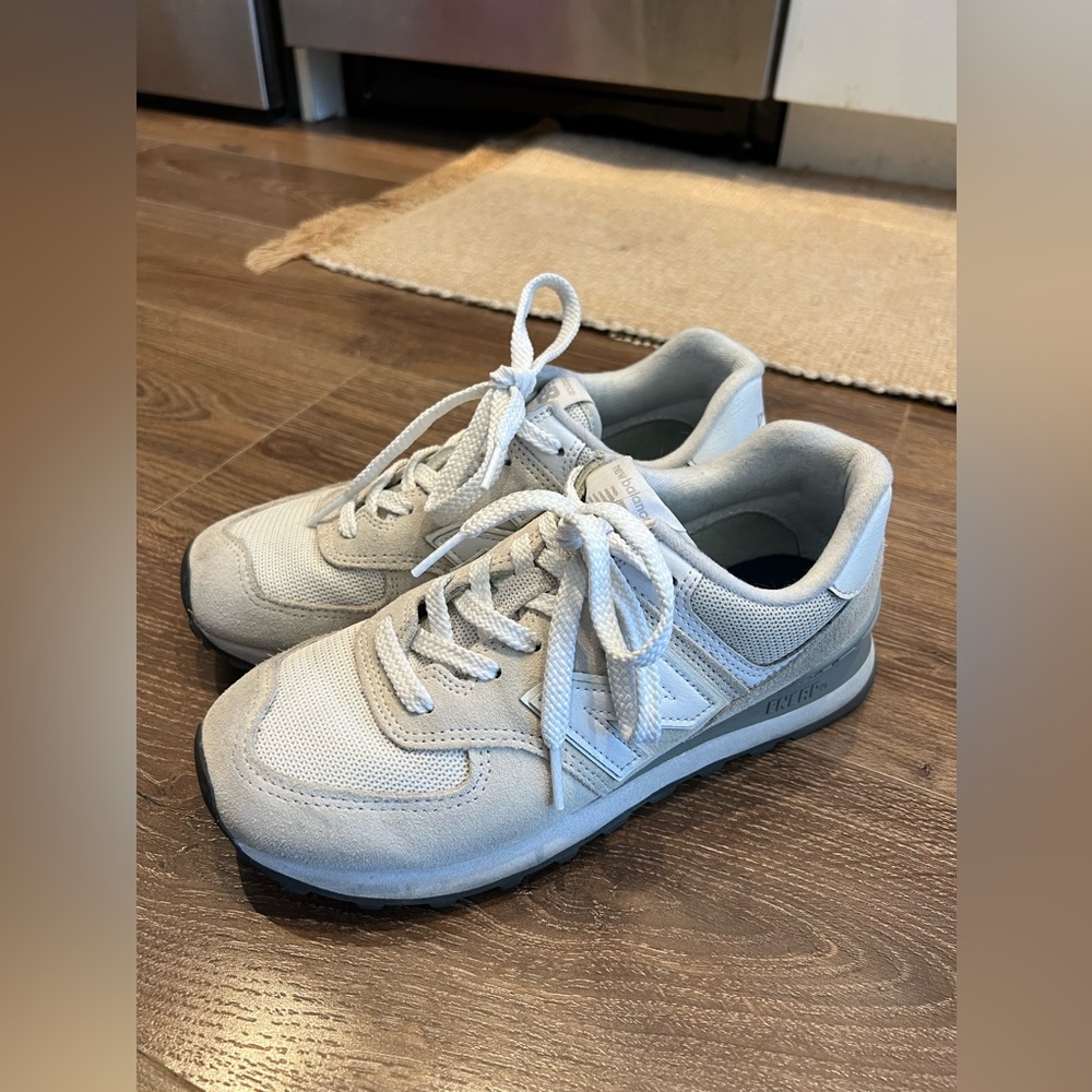 New Balance 574 Core in nimbus cloud with white. Women’s size 8.